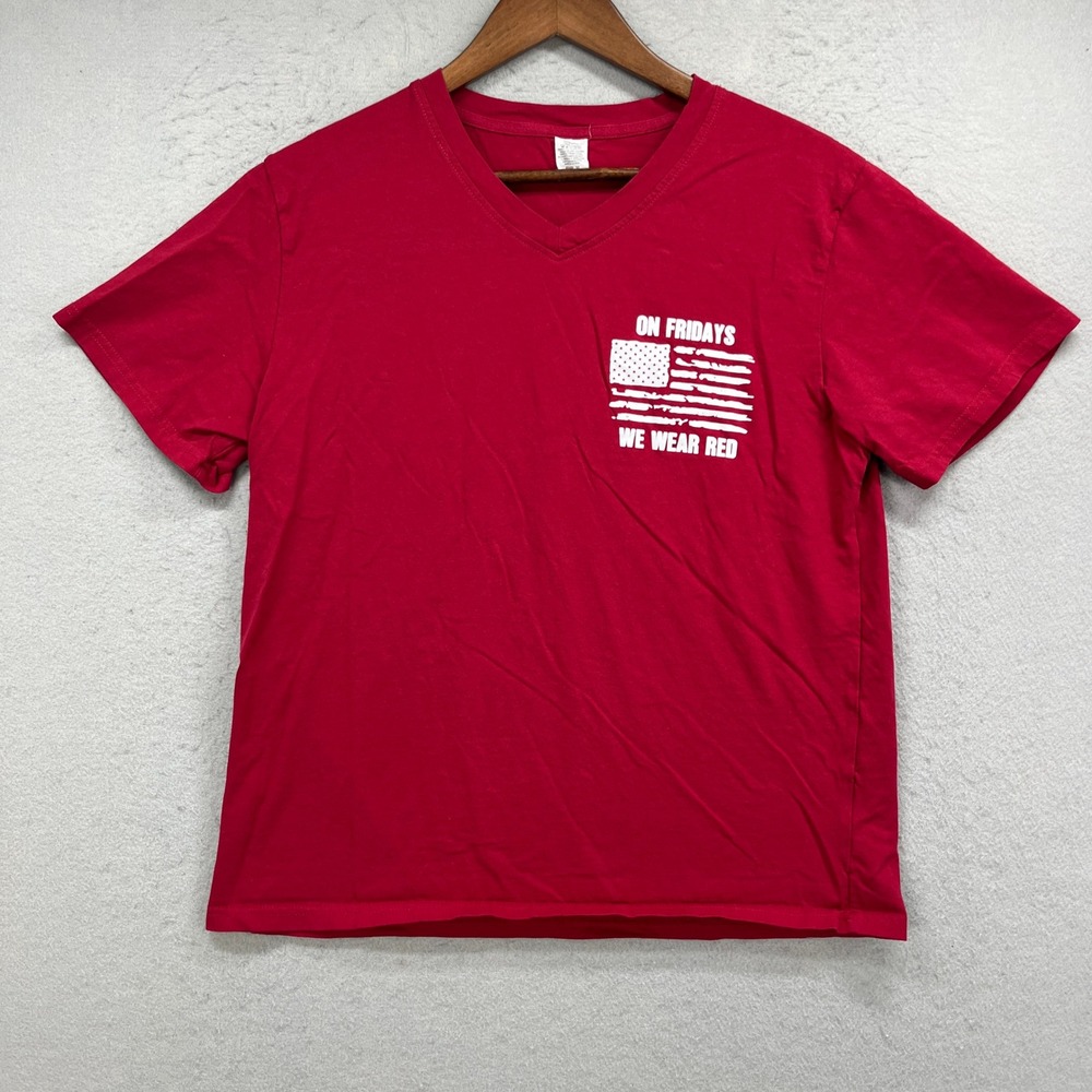 Remember Everyone Deployed T Shirt Mens M Red Support Troops RED Friday Military
